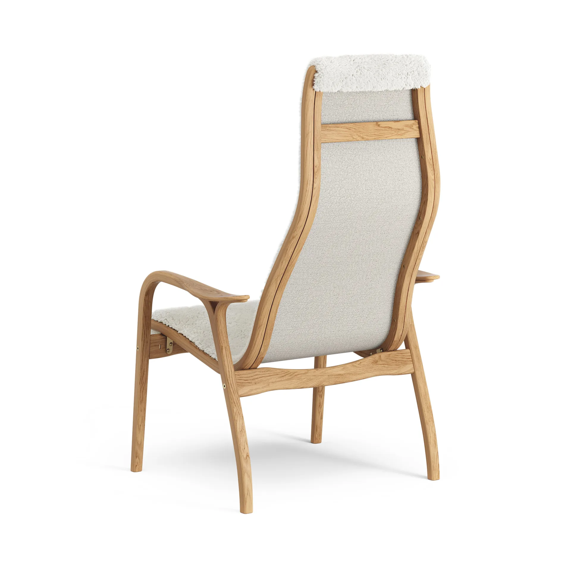 Lamino Fauteuil Eik geolied/schapenvacht, Offwhite (wit) Swedese