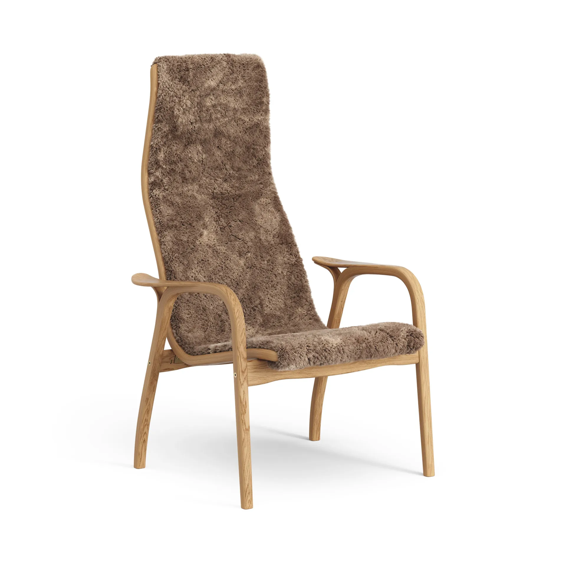 Lamino Fauteuil Eik geolied/schapenvacht, Sahara (nougat bruin) Swedese