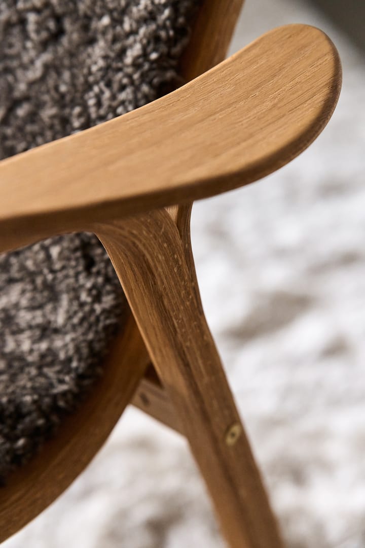 Lamino Fauteuil Eik geolied/schapenvacht, Sahara (nougat bruin) Swedese
