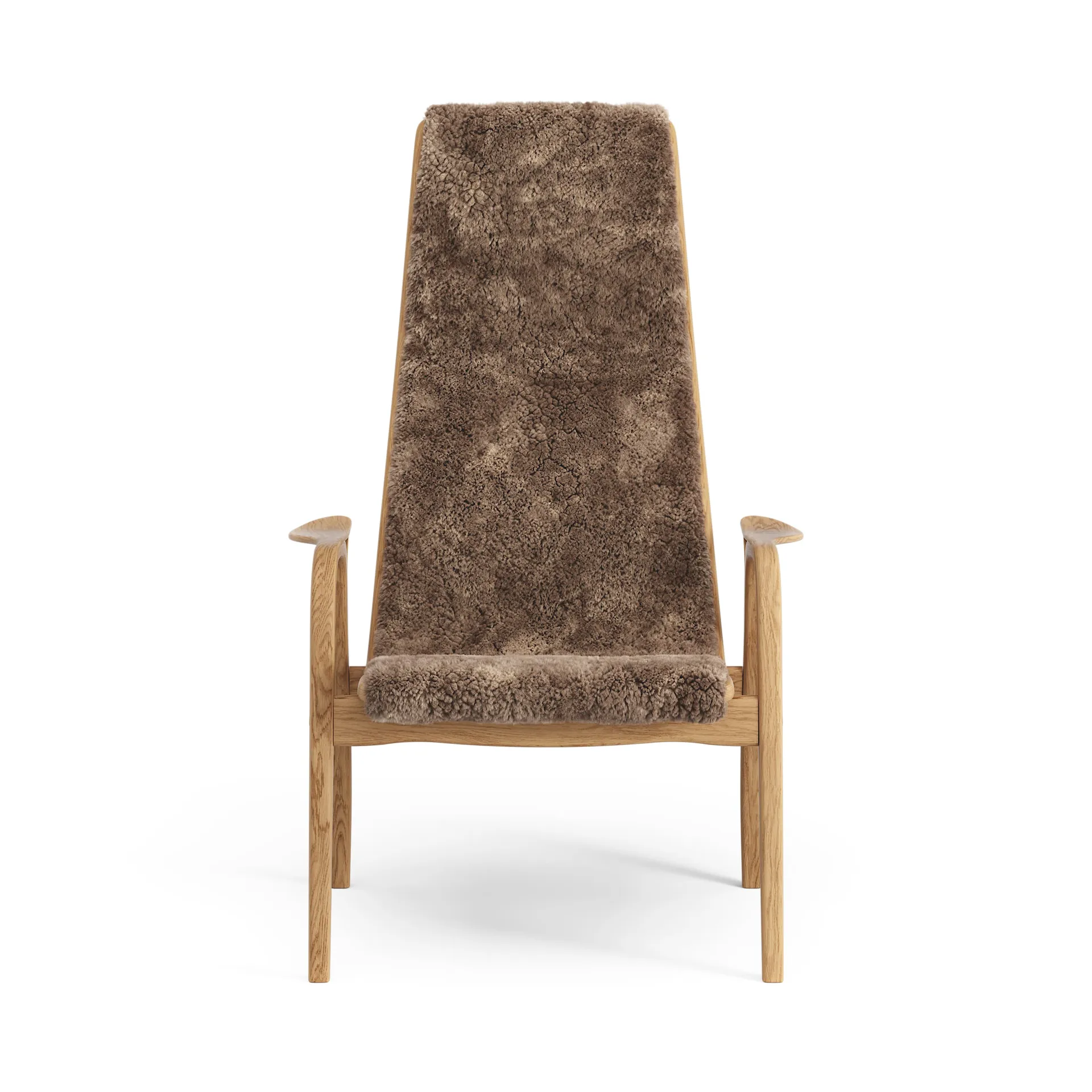 Lamino Fauteuil Eik geolied/schapenvacht, Sahara (nougat bruin) Swedese