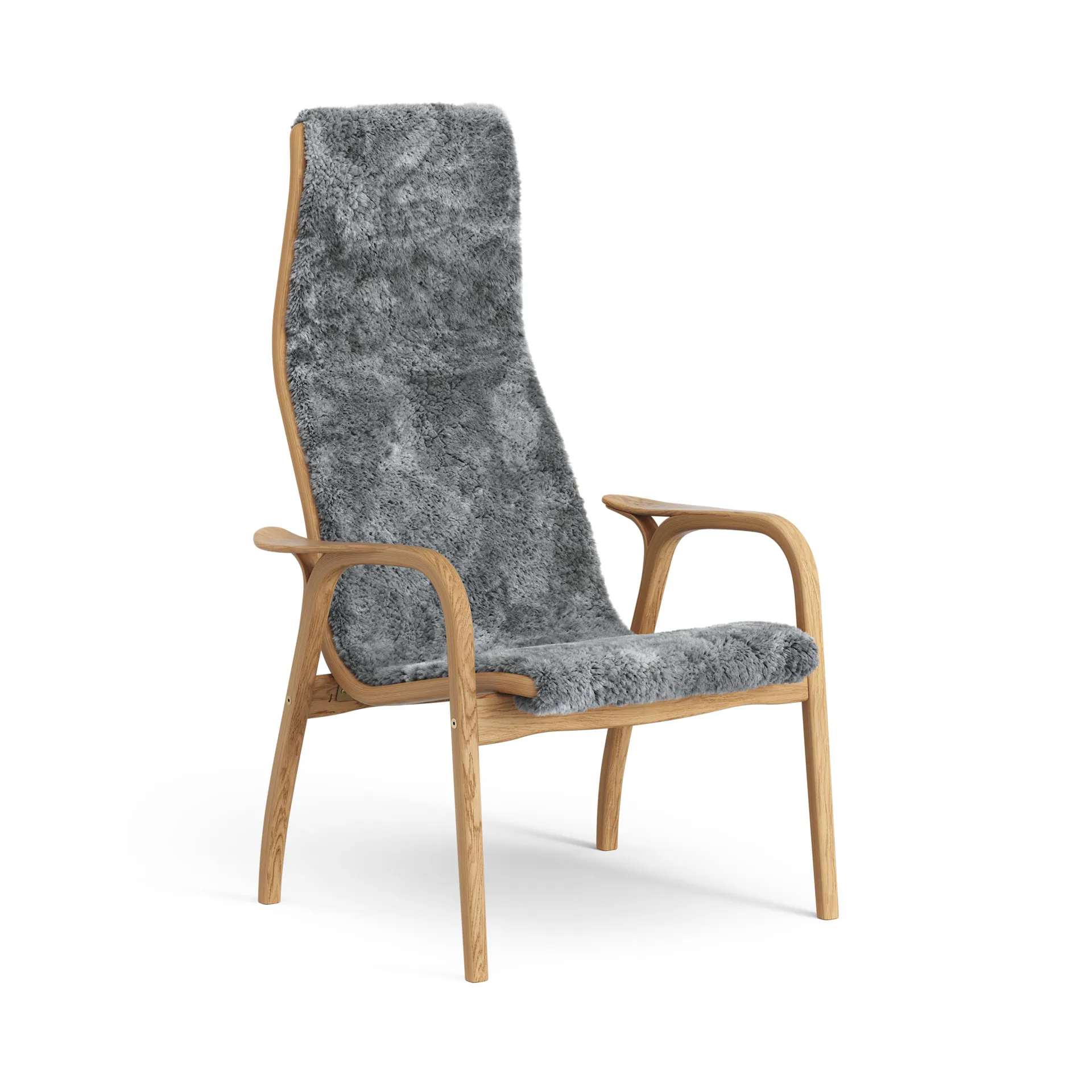 Lamino Fauteuil Eik geolied/schapenvacht, Scandinavian Grey (grijs) Swedese