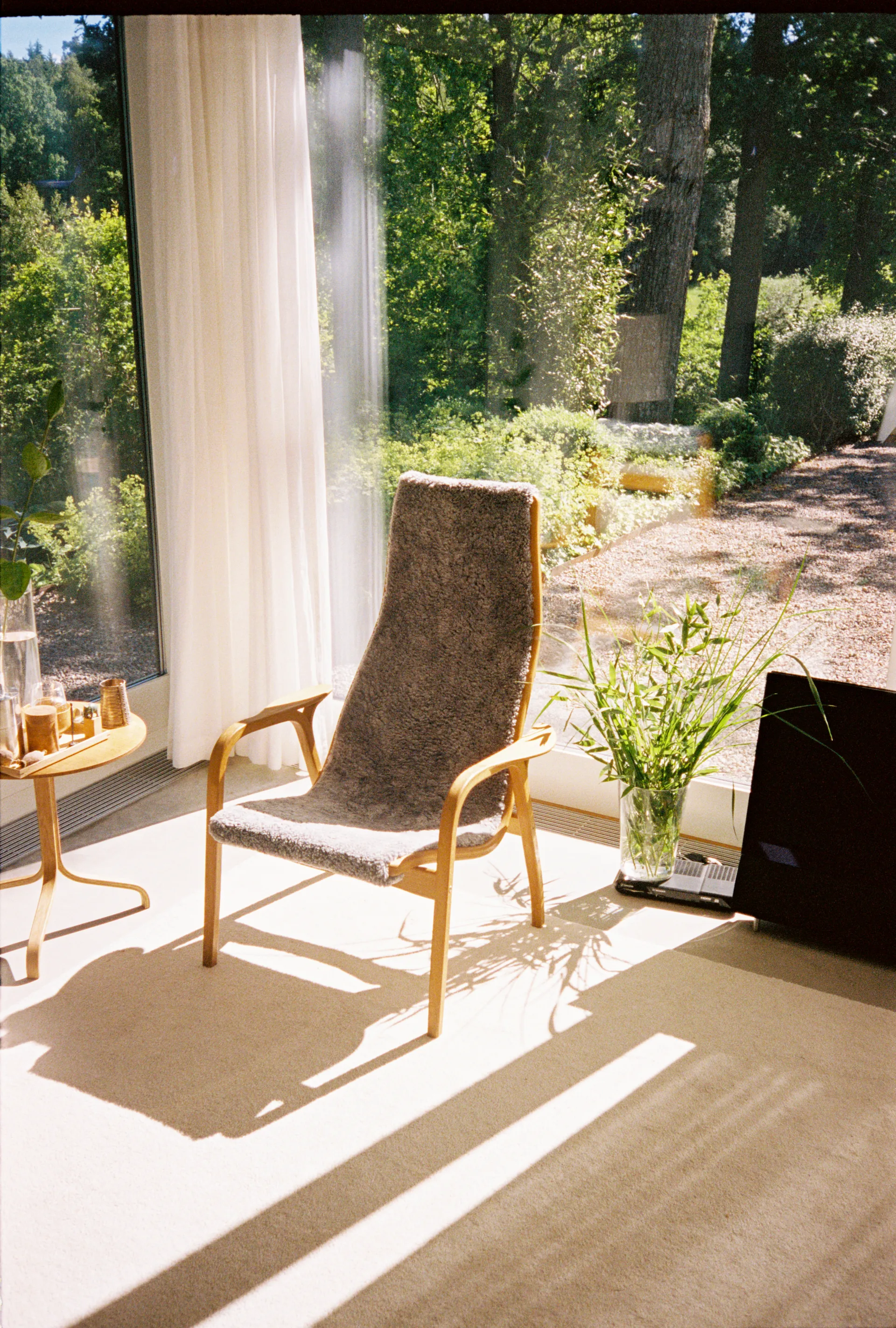 Lamino Fauteuil Eik geolied/schapenvacht, Scandinavian Grey (grijs) Swedese