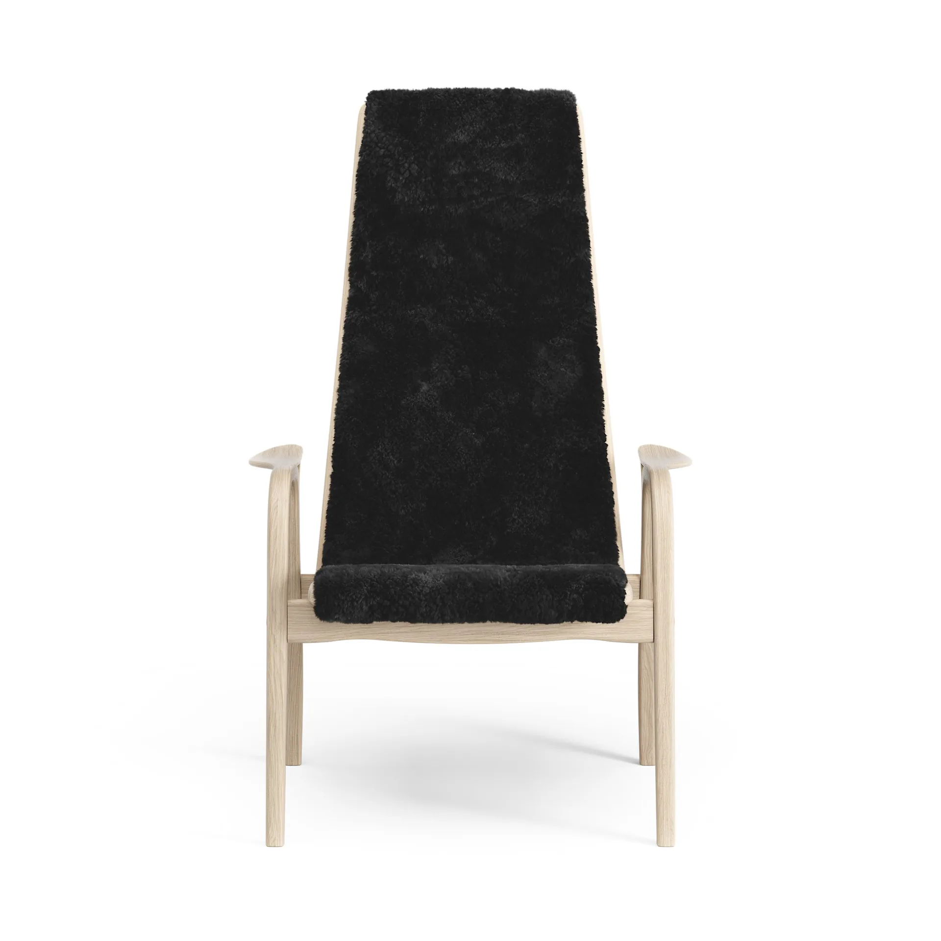 Lamino Fauteuil Eik wit gepigmenteerd / schapenvacht, Black (zwart) Swedese