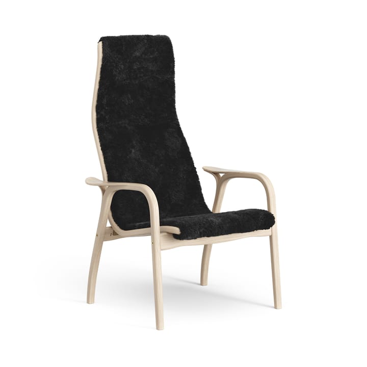 Lamino Fauteuil Eik wit gepigmenteerd / schapenvacht - Black (zwart) - Swedese