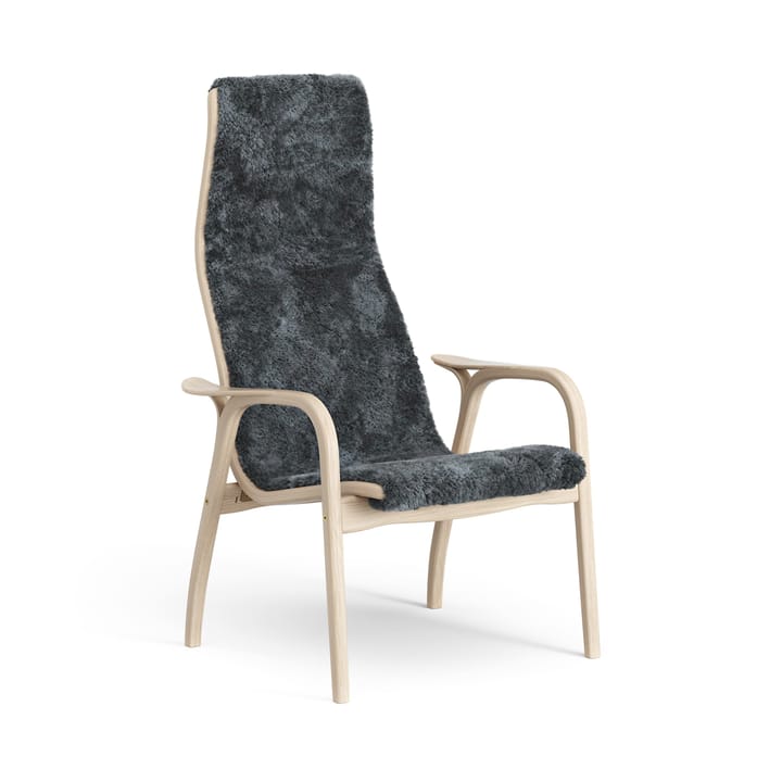 Lamino Fauteuil Eik wit gepigmenteerd / schapenvacht - Charcoal (donkergrijs) - Swedese