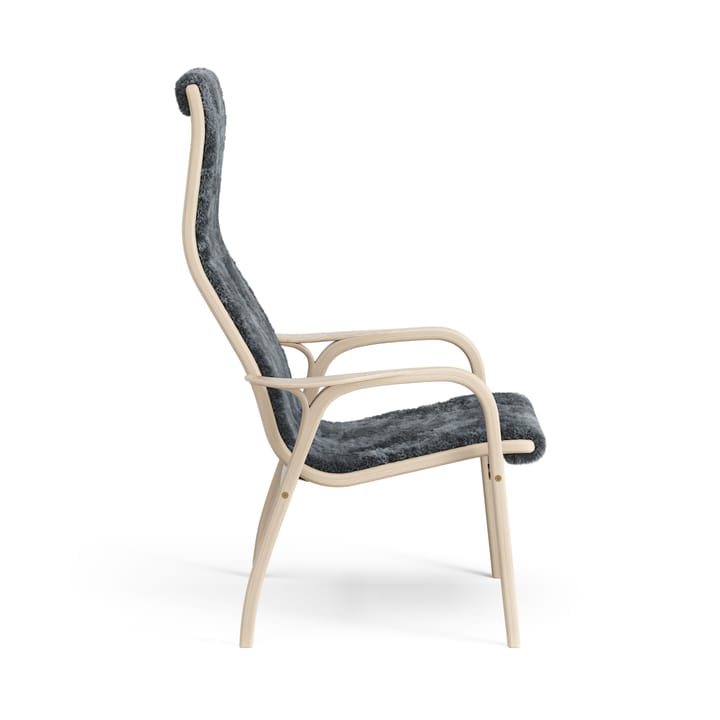 Lamino Fauteuil Eik wit gepigmenteerd / schapenvacht, Charcoal (donkergrijs) Swedese