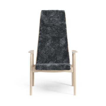 Lamino Fauteuil Eik wit gepigmenteerd / schapenvacht - Charcoal (donkergrijs) - Swedese