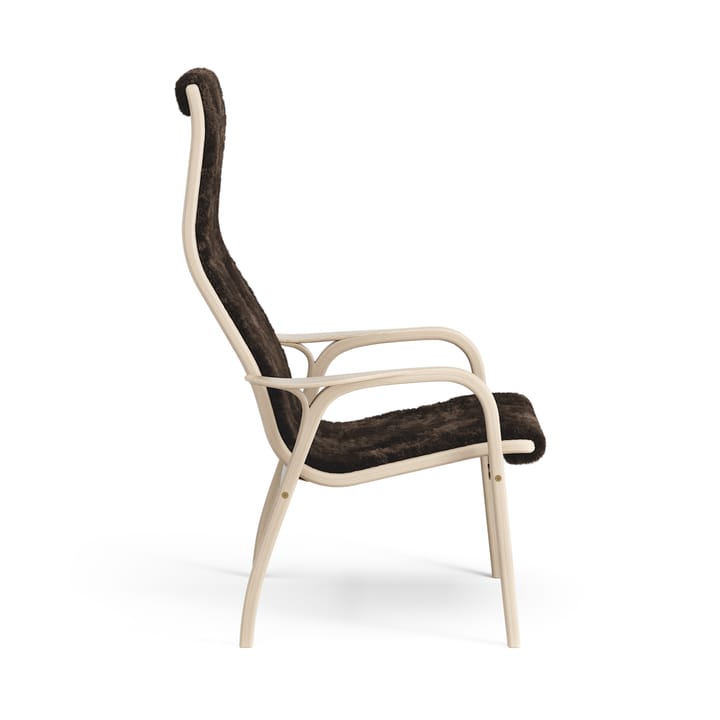 Lamino Fauteuil Eik wit gepigmenteerd / schapenvacht - Espresso (bruin) - Swedese