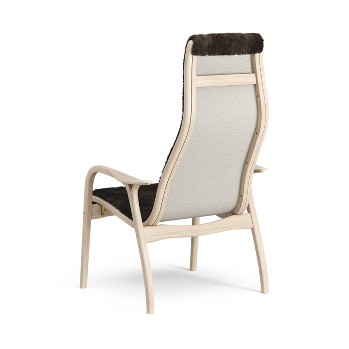 Lamino Fauteuil Eik wit gepigmenteerd / schapenvacht - Espresso (bruin) - Swedese