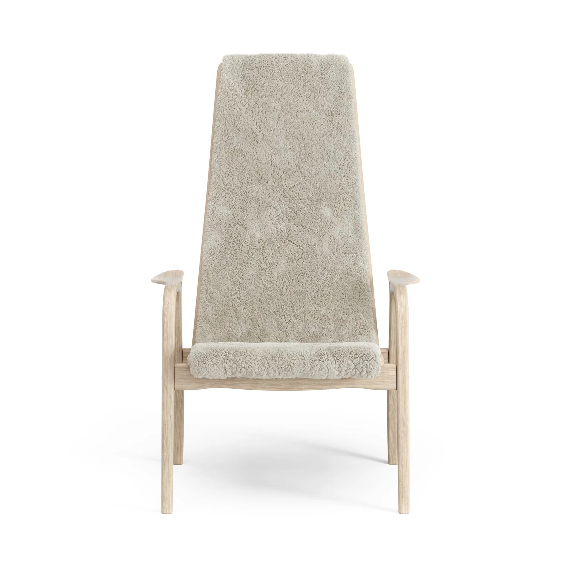 Lamino Fauteuil Eik wit gepigmenteerd / schapenvacht, Moonlight (beige) Swedese