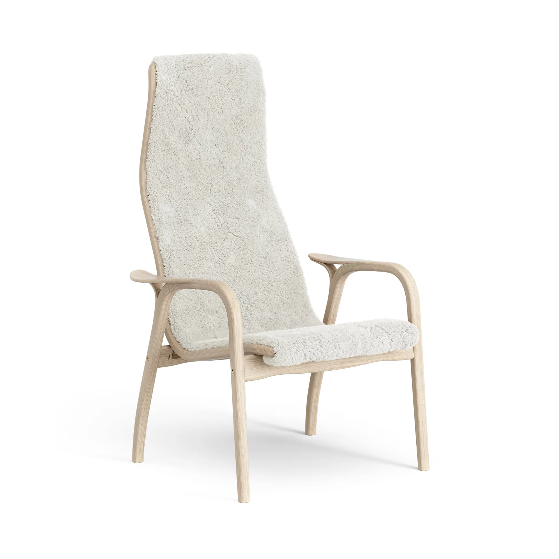 Lamino Fauteuil Eik wit gepigmenteerd / schapenvacht, Offwhite (wit) Swedese