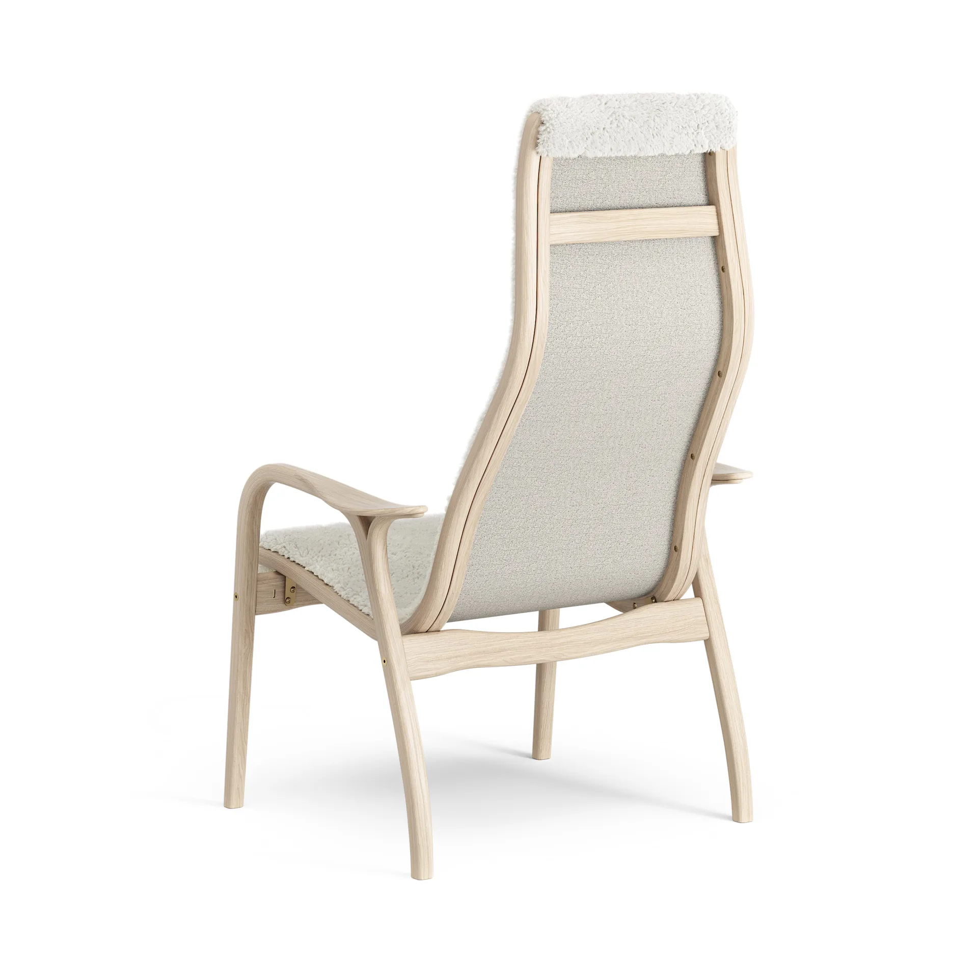 Lamino Fauteuil Eik wit gepigmenteerd / schapenvacht, Offwhite (wit) Swedese