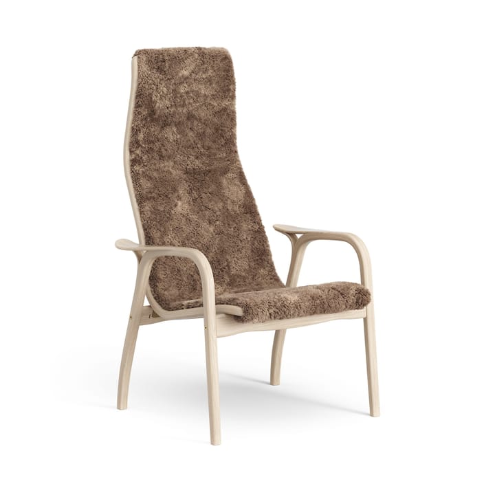 Lamino Fauteuil Eik wit gepigmenteerd / schapenvacht - Sahara (nougat bruin) - Swedese