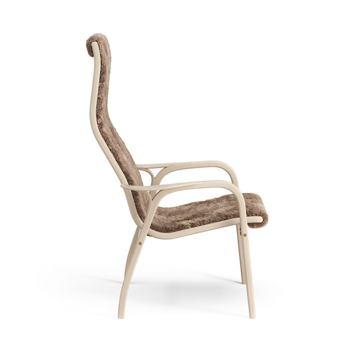 Lamino Fauteuil Eik wit gepigmenteerd / schapenvacht - Sahara (nougat bruin) - Swedese