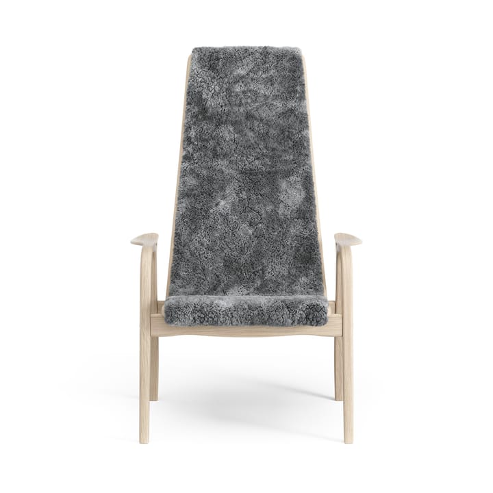 Lamino Fauteuil Eik wit gepigmenteerd / schapenvacht, Scandinavian Grey (grijs) Swedese
