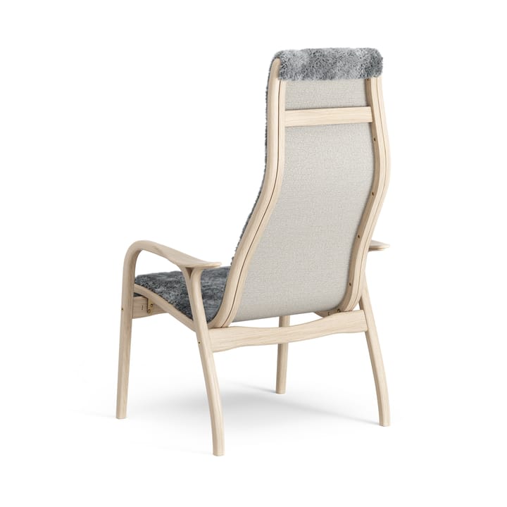 Lamino Fauteuil Eik wit gepigmenteerd / schapenvacht, Scandinavian Grey (grijs) Swedese