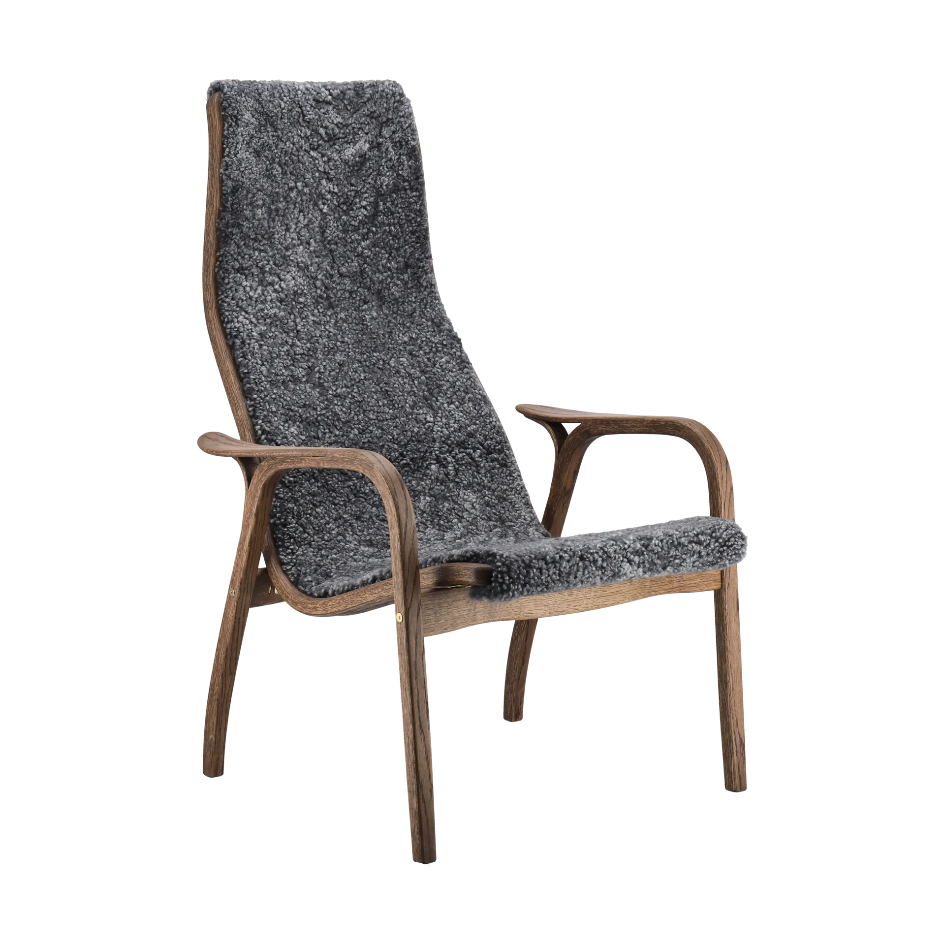 Lamino fauteuil eiken/schapenvacht Special Edition, Rubio Monocoat Chocolate-Charcoal Swedese