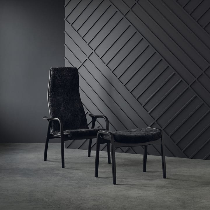 Lamino fauteuil en voetenbankje Black Edition, Zwart Swedese