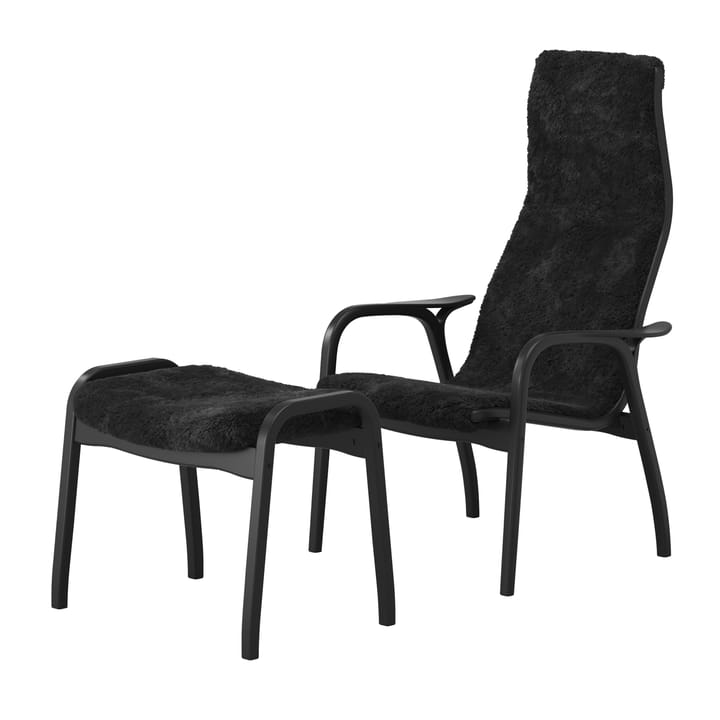 Lamino fauteuil en voetenbankje Black Edition - Zwart - Swedese