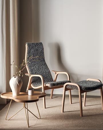 Lamino fauteuil en voetenbankje gelakt beuken/schapenvacht - Scandinavian Grey (grijs) - Swedese