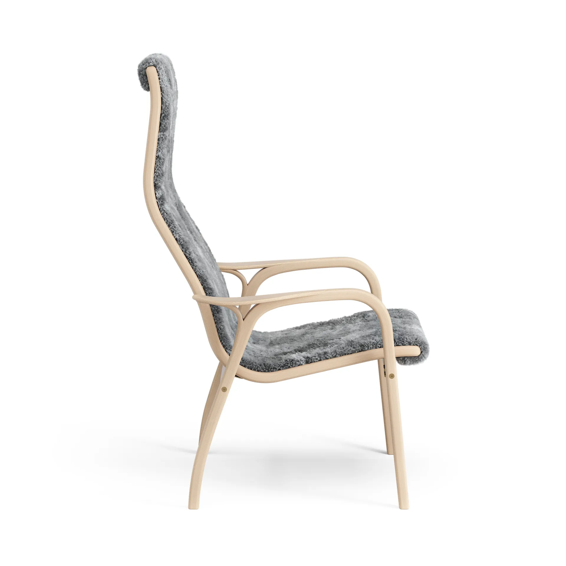 Swedese Lamino fauteuil gelakt beuken/schapenvacht Scandinavian Grey (grijs)