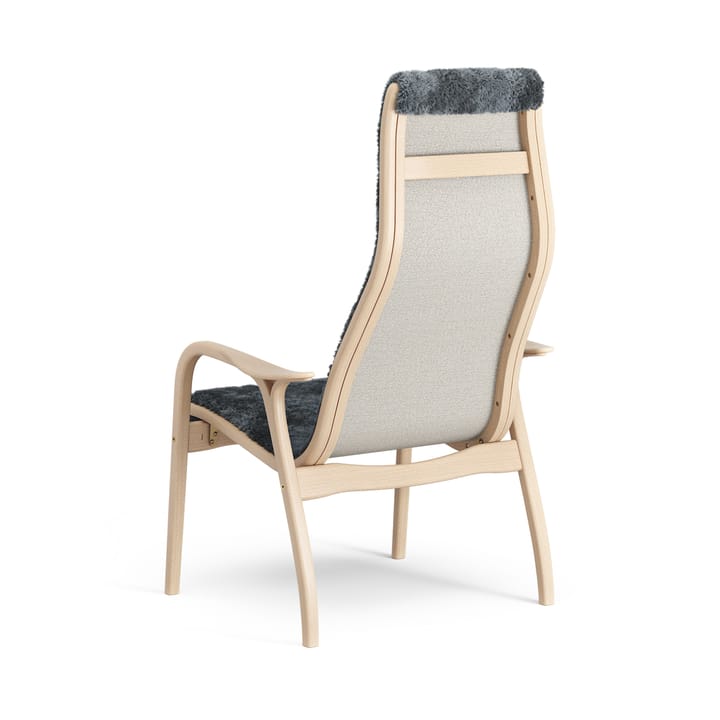Lamino Fauteuil gelakt Beuk/schapenvacht, Charcoal (donkergrijs) Swedese