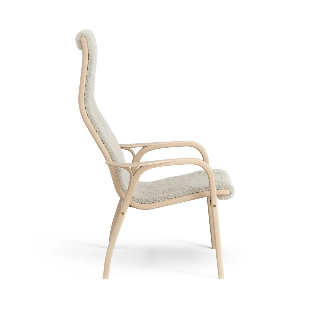 Swedese Lamino Fauteuil gelakt Beuk/schapenvacht Moonlight (beige)