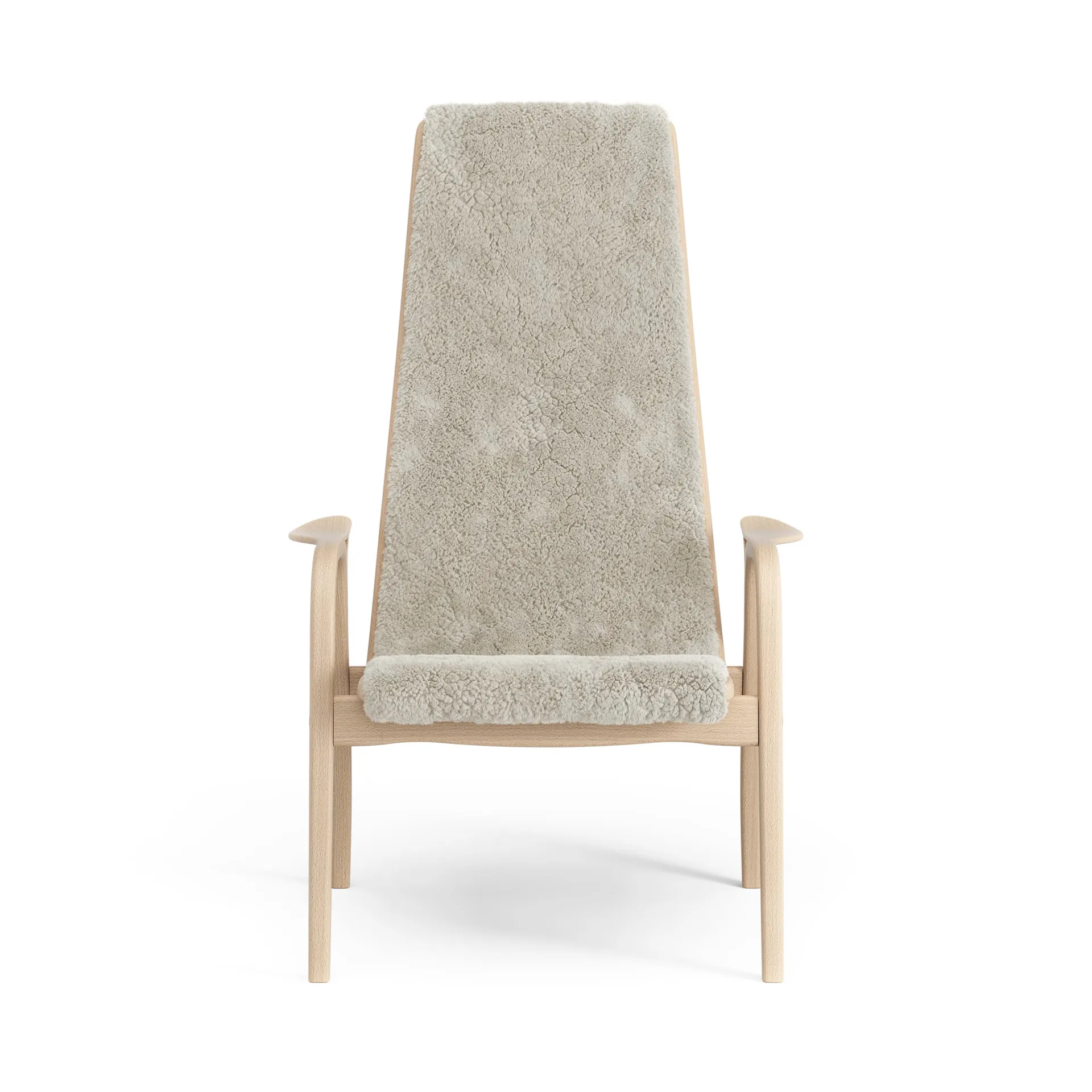 Lamino Fauteuil gelakt Beuk/schapenvacht, Moonlight (beige) Swedese