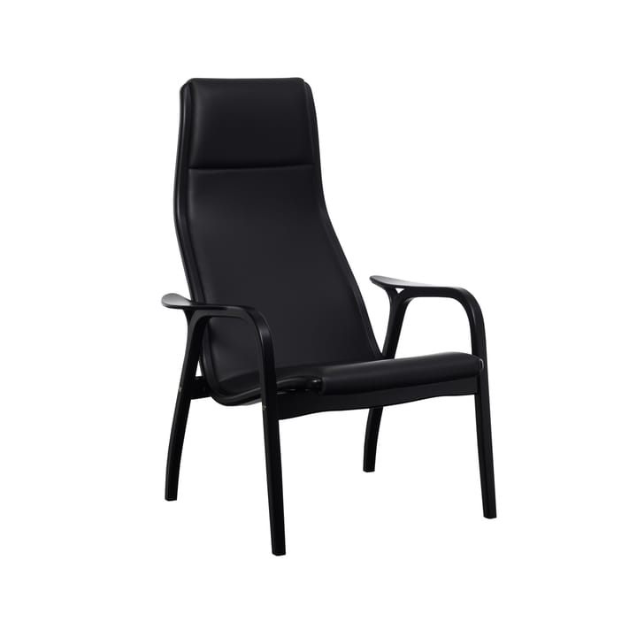 Lamino Fauteuil - leer nevada zwart, zwartgebeitst beukenhout - Swedese