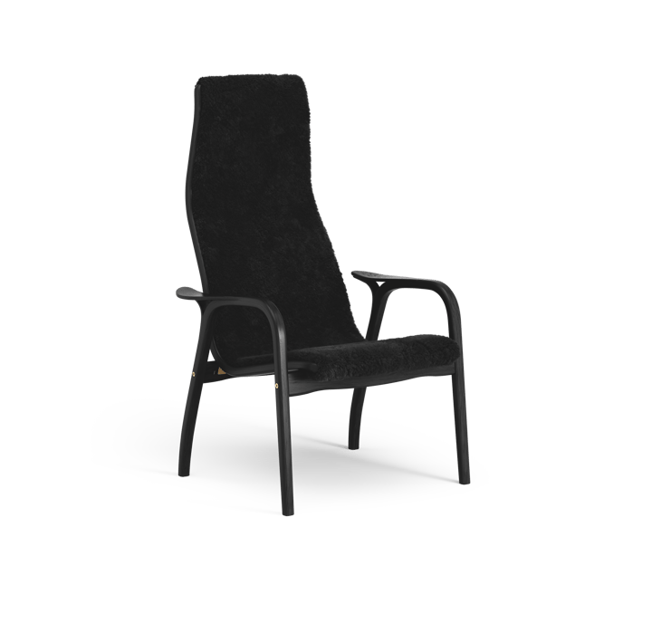 Lamino Fauteuil - Schapenvacht black-zwartgebeitst beukenhout - Swedese