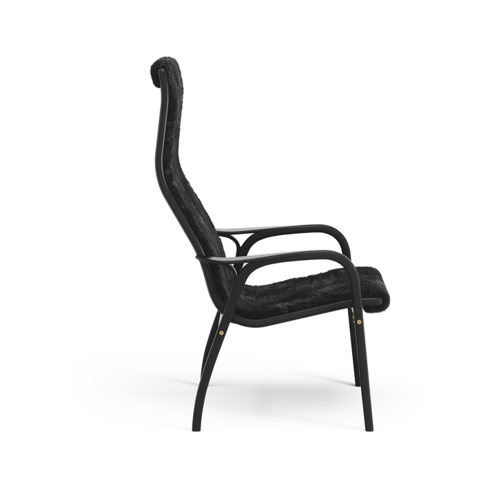 Lamino Fauteuil, Schapenvacht black-zwartgebeitst beukenhout Swedese