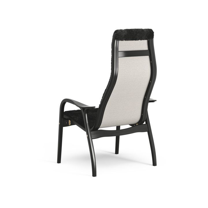 Lamino Fauteuil, Schapenvacht black-zwartgebeitst beukenhout Swedese