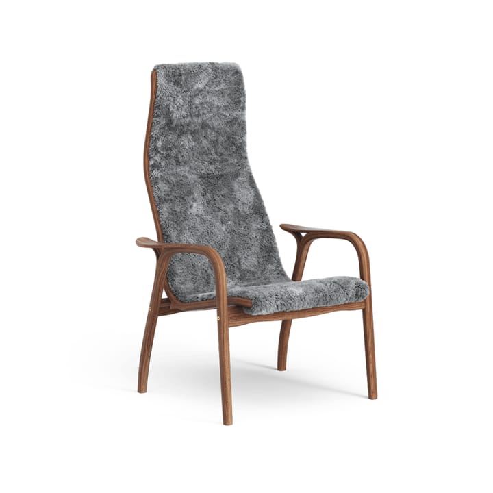 Lamino Fauteuil - schapenvacht scandinavian grey, gelakt walnoothout - Swedese