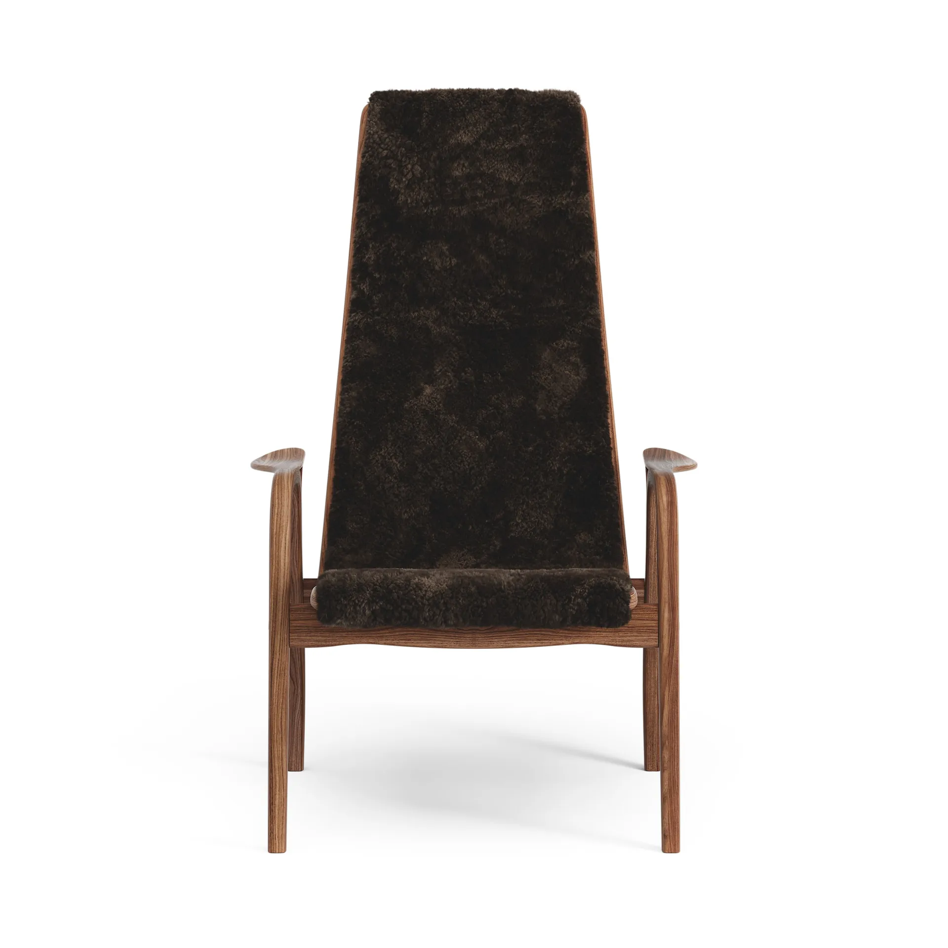 Lamino Fauteuil Walnoot geolied/schapenvacht, Espresso (bruin) Swedese