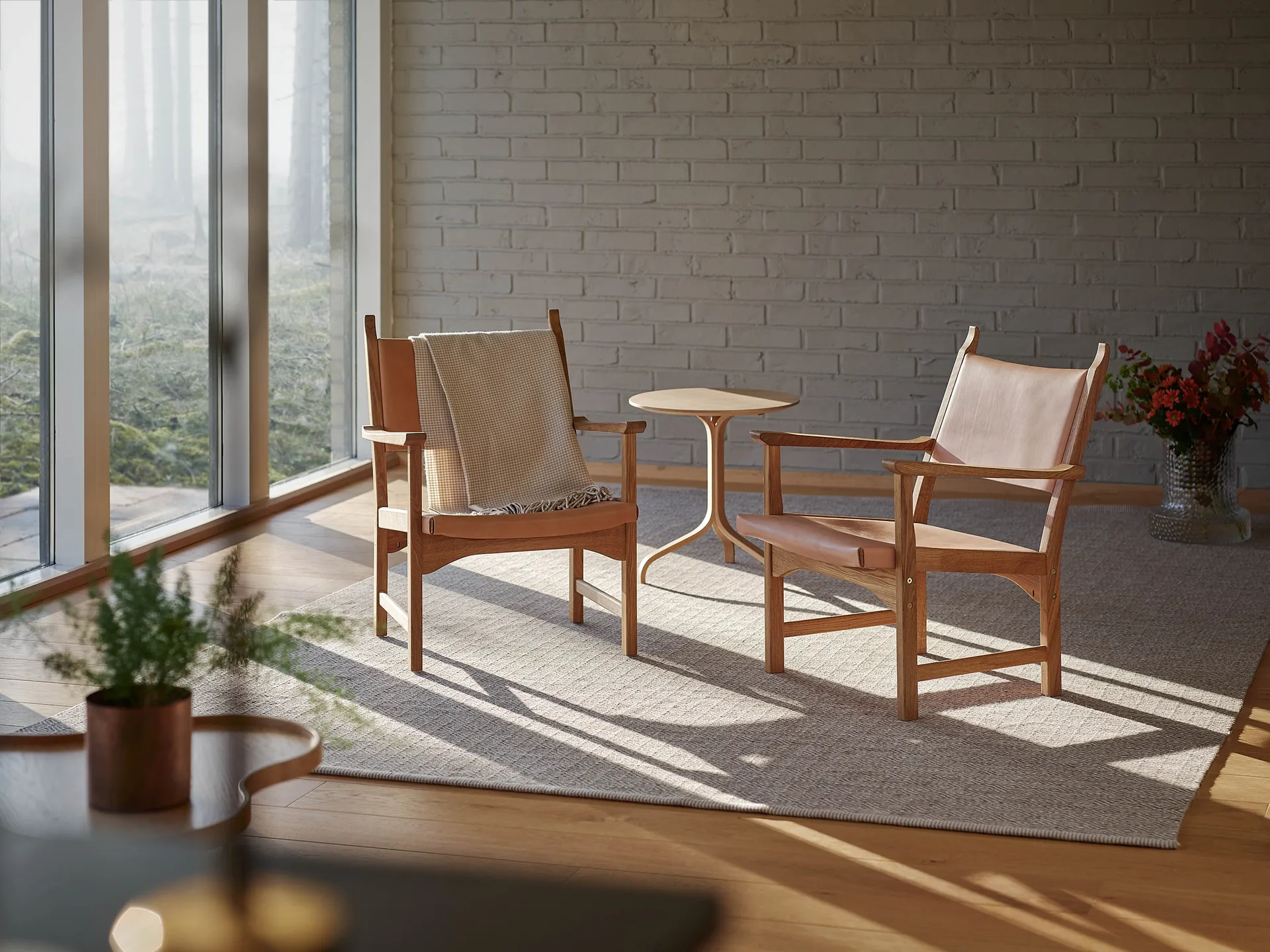 Lamino tafel Ø46x49 cm, Bok gelakt Swedese