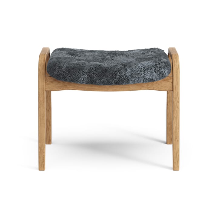 Lamino voetenbankje Eik geolied/schapenvacht, Charcoal (donkergrijs) Swedese