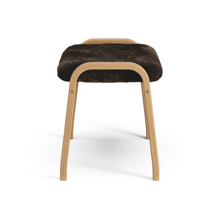 Lamino voetenbankje Eik geolied/schapenvacht, Espresso (bruin) Swedese