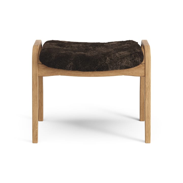 Lamino voetenbankje Eik geolied/schapenvacht, Espresso (bruin) Swedese