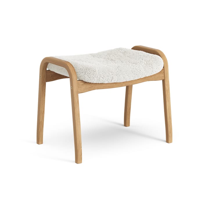 Lamino voetenbankje Eik geolied/schapenvacht - Offwhite (wit) - Swedese