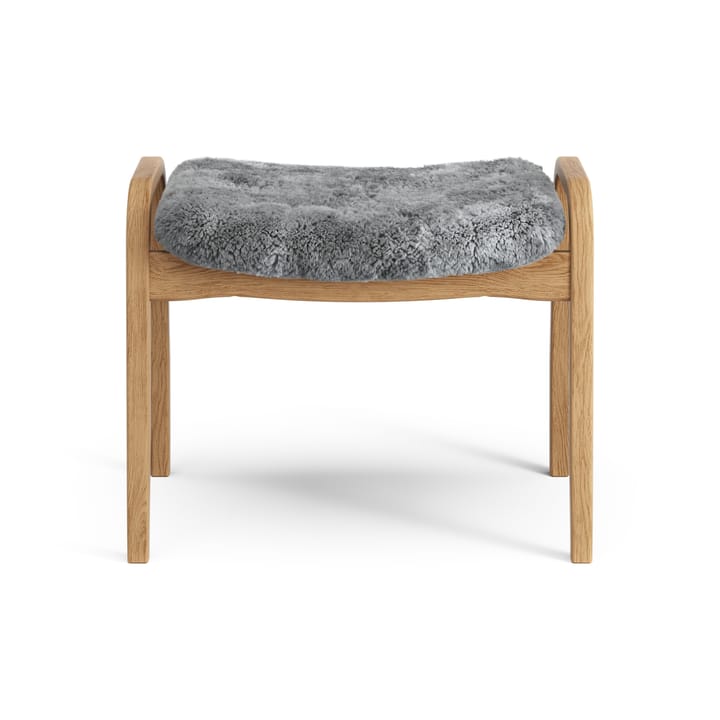 Lamino voetenbankje Eik geolied/schapenvacht, Scandinavian Grey (grijs) Swedese