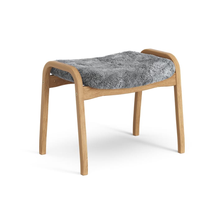 Lamino voetenbankje Eik geolied/schapenvacht, Scandinavian Grey (grijs) Swedese