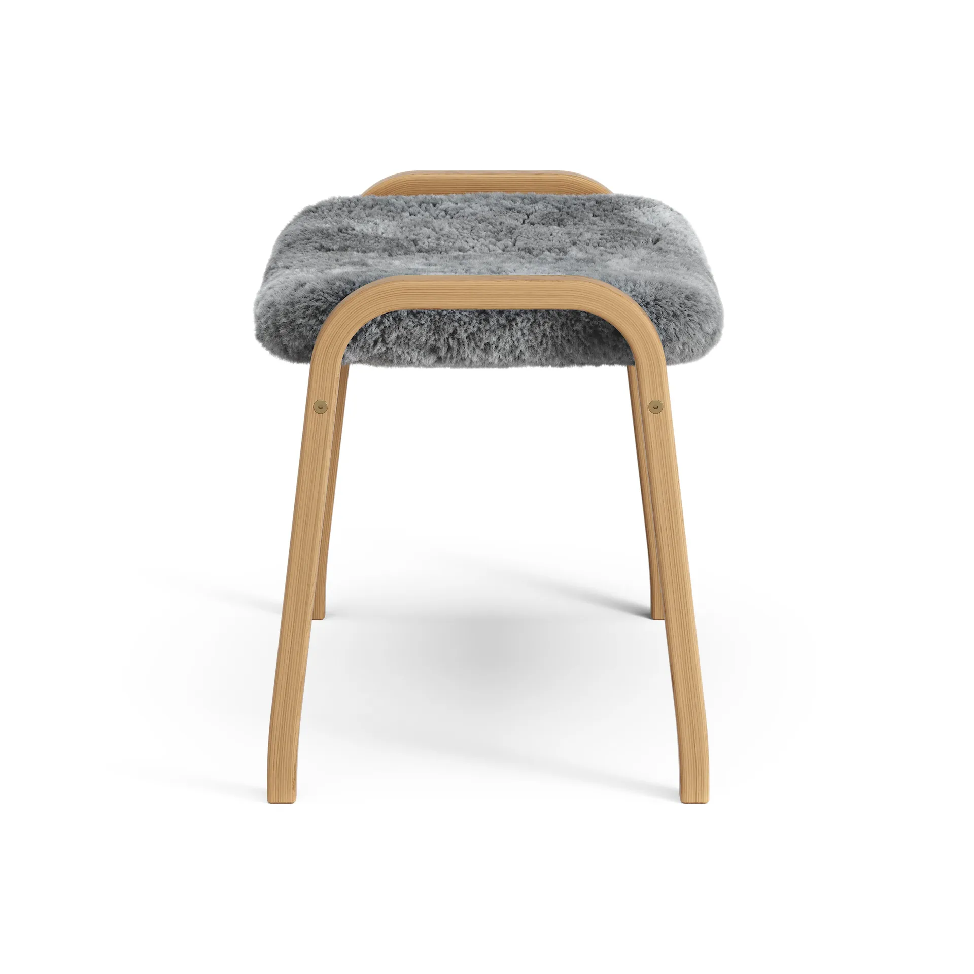 Lamino voetenbankje Eik geolied/schapenvacht, Scandinavian Grey (grijs) Swedese