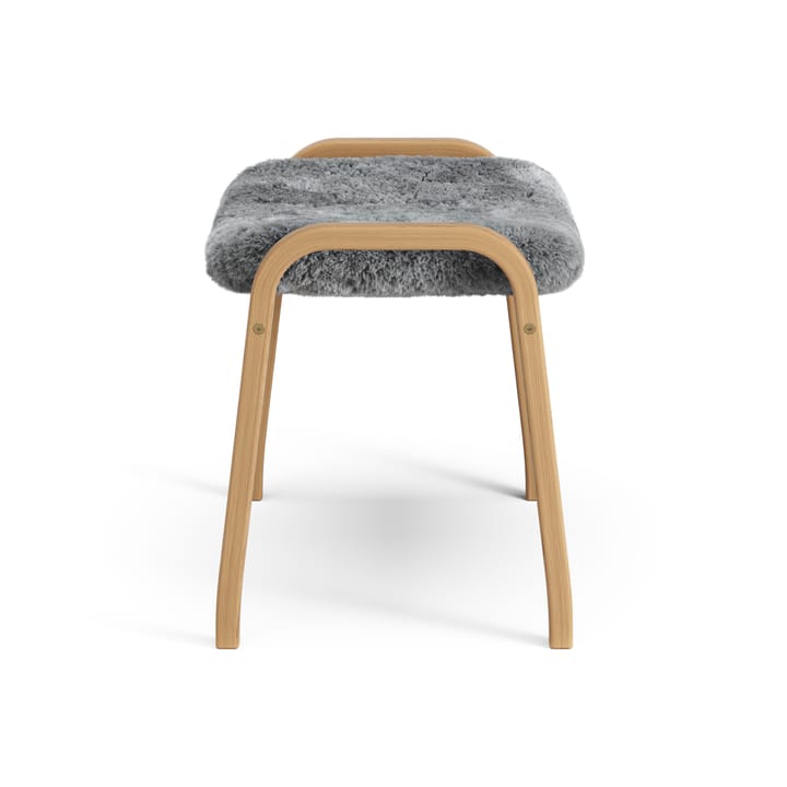 Lamino voetenbankje Eik geolied/schapenvacht, Scandinavian Grey (grijs) Swedese
