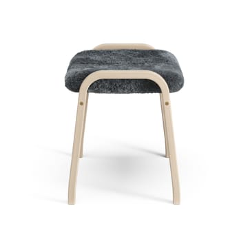 Lamino voetenbankje Eik wit gepigmenteerd / schapenvacht - Charcoal (donkergrijs) - Swedese
