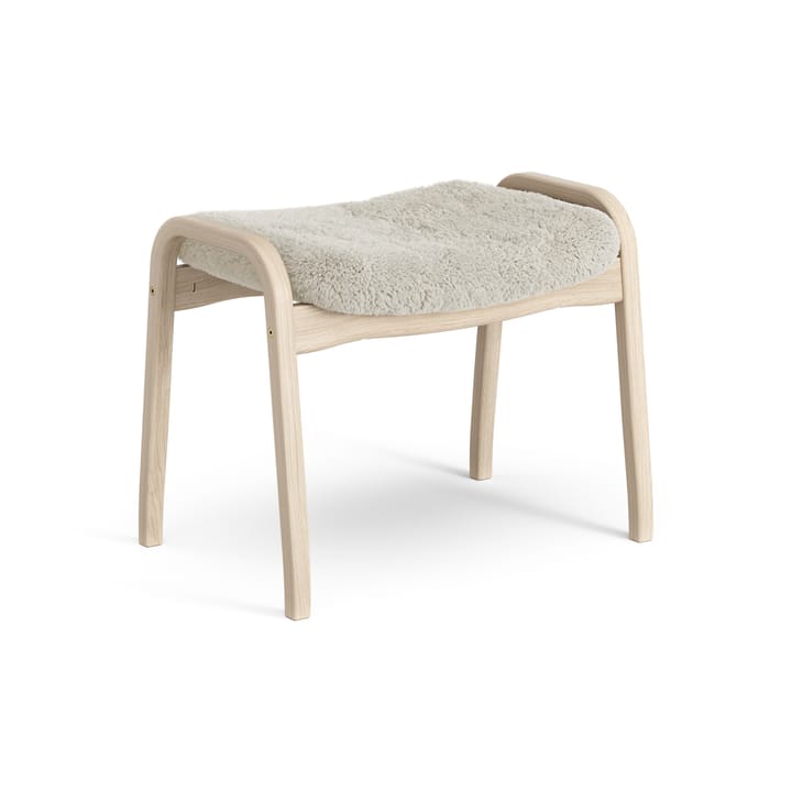 Lamino voetenbankje Eik wit gepigmenteerd / schapenvacht - Moonlight (beige) - Swedese