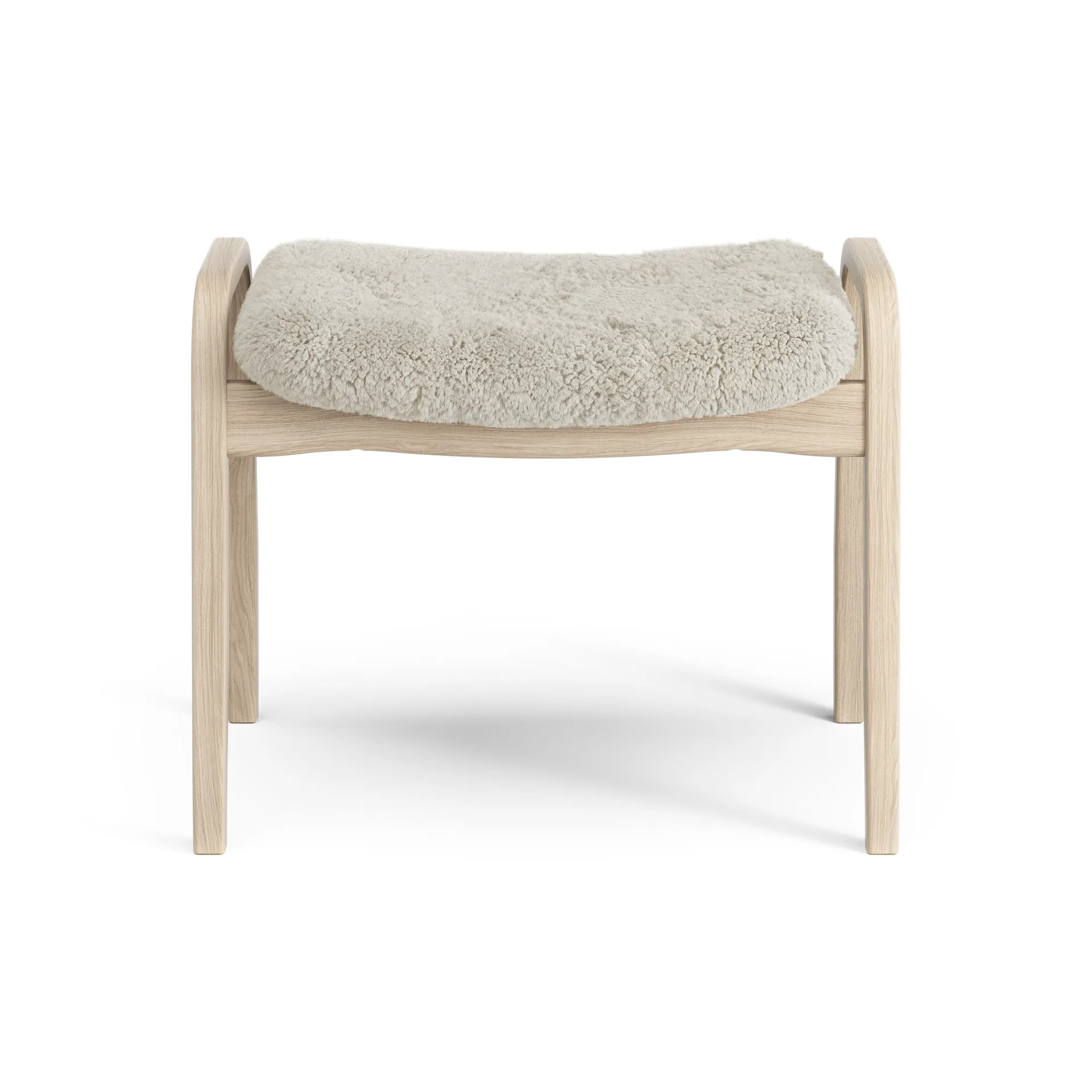Lamino voetenbankje Eik wit gepigmenteerd / schapenvacht, Moonlight (beige) Swedese