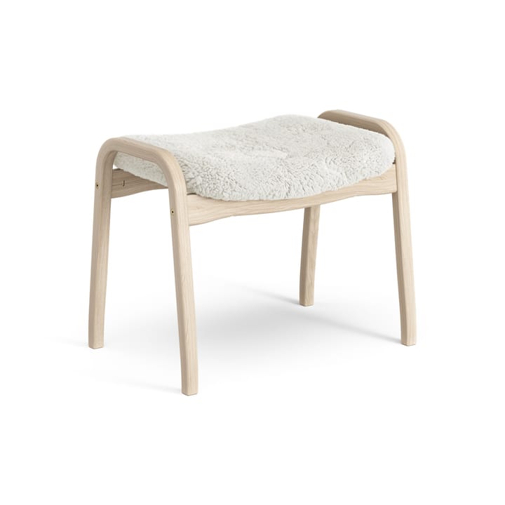 Lamino voetenbankje Eik wit gepigmenteerd / schapenvacht, Offwhite (wit) Swedese