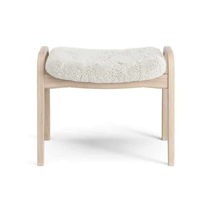 Lamino voetenbankje Eik wit gepigmenteerd / schapenvacht, Offwhite (wit) Swedese