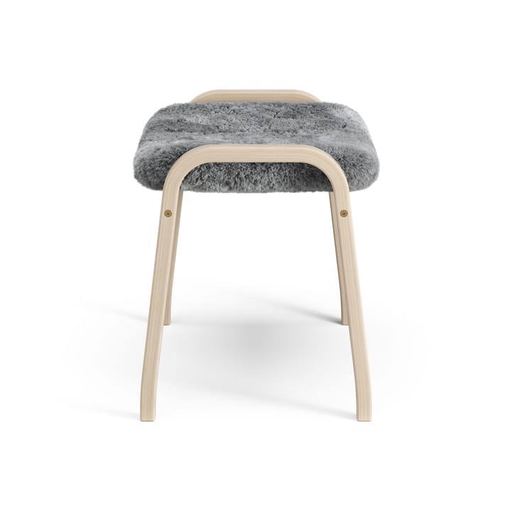Lamino voetenbankje Eik wit gepigmenteerd / schapenvacht, Scandinavian Grey (grijs) Swedese