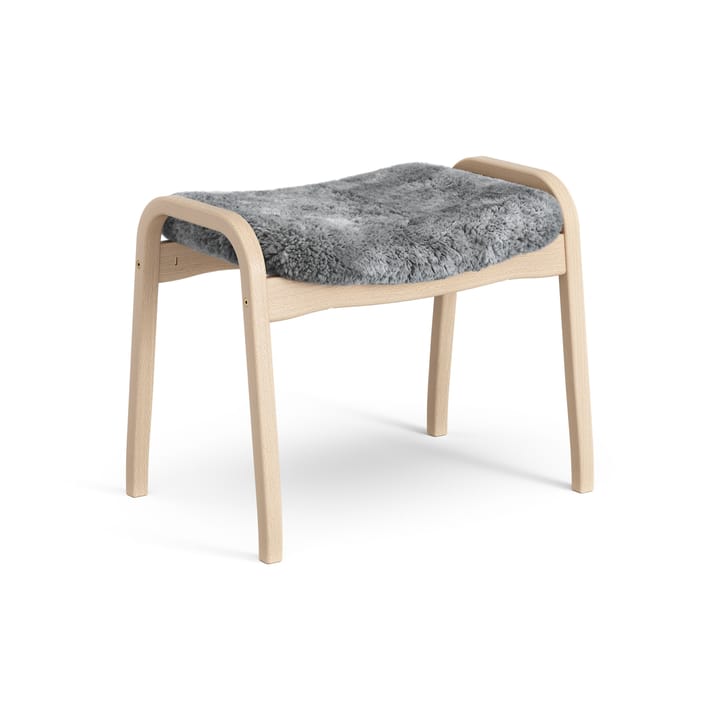 Lamino voetenbankje gelakt Beuk/schapenvacht, Scandinavian Grey (grijs) Swedese